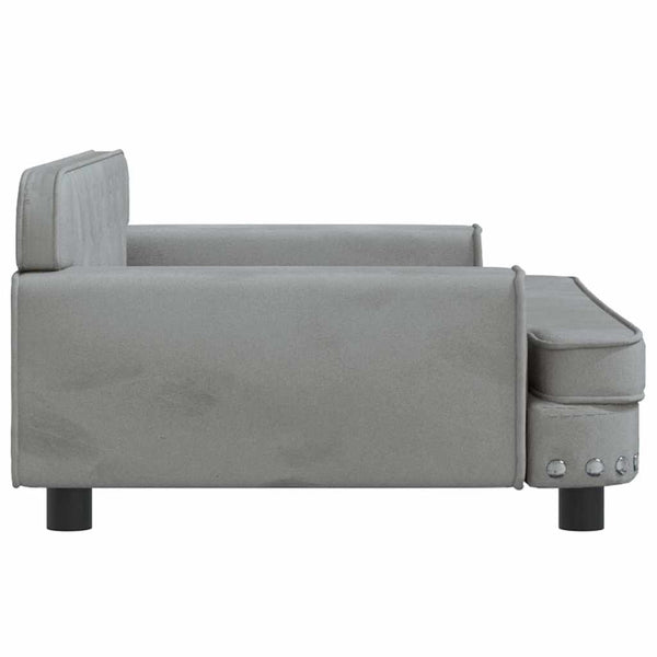 Kindersofa Hellgrau Samt 90 cm