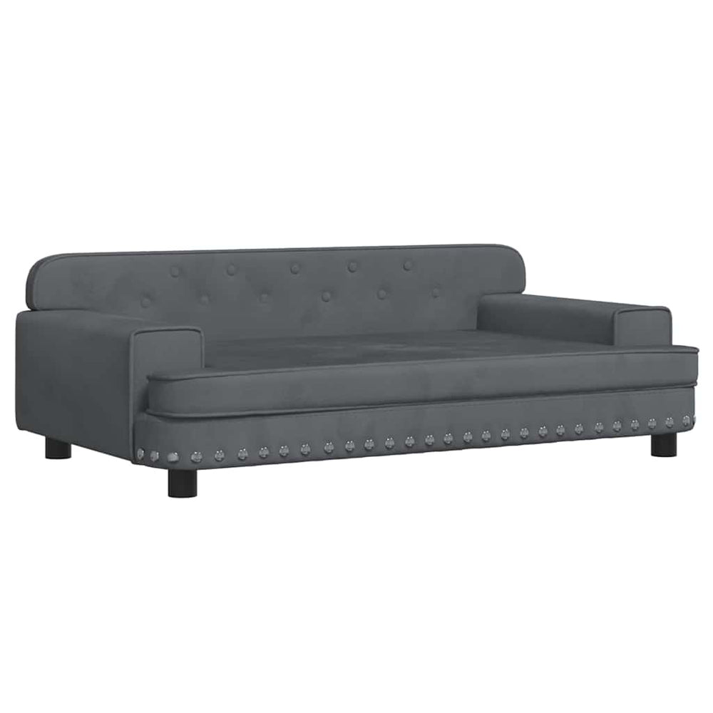 Kindersofa Dunkelgrau Samt 90x53 cm