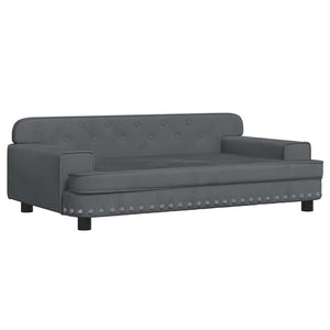 Kindersofa Dunkelgrau Samt 90x53 cm