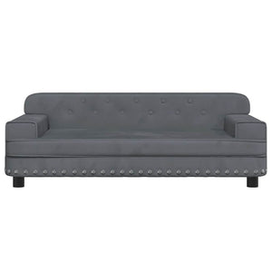 Kindersofa Dunkelgrau Samt 90x53 cm