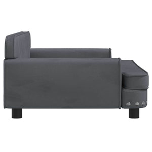 Kindersofa Dunkelgrau Samt 90x53 cm