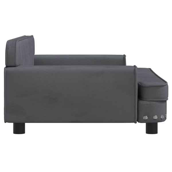 Kindersofa Dunkelgrau Samt 90x53 cm