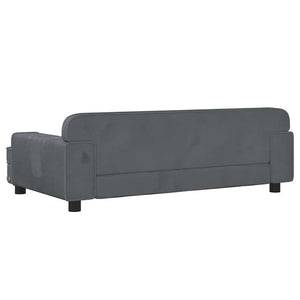 Kindersofa Dunkelgrau Samt 90x53 cm