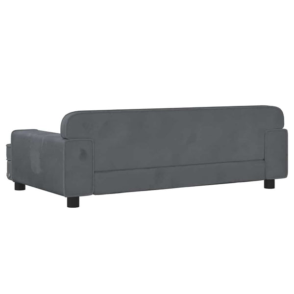 Kindersofa Dunkelgrau Samt 90x53 cm