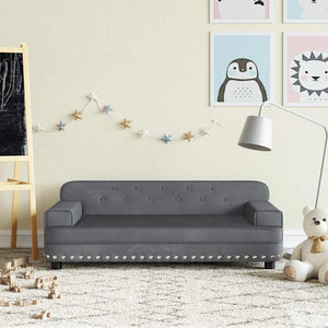 Kindersofa Dunkelgrau Samt 90x53 cm