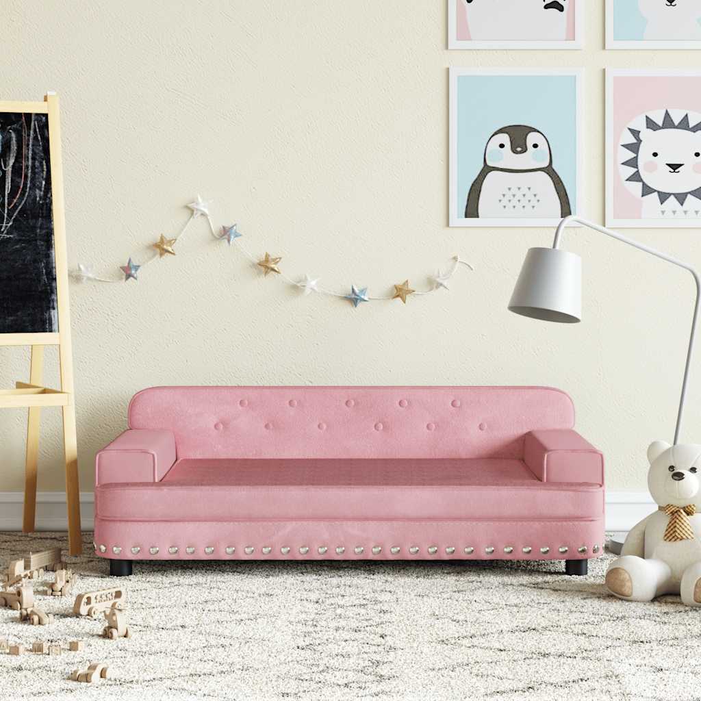 Kindersofa Rosa Samt 90 cm