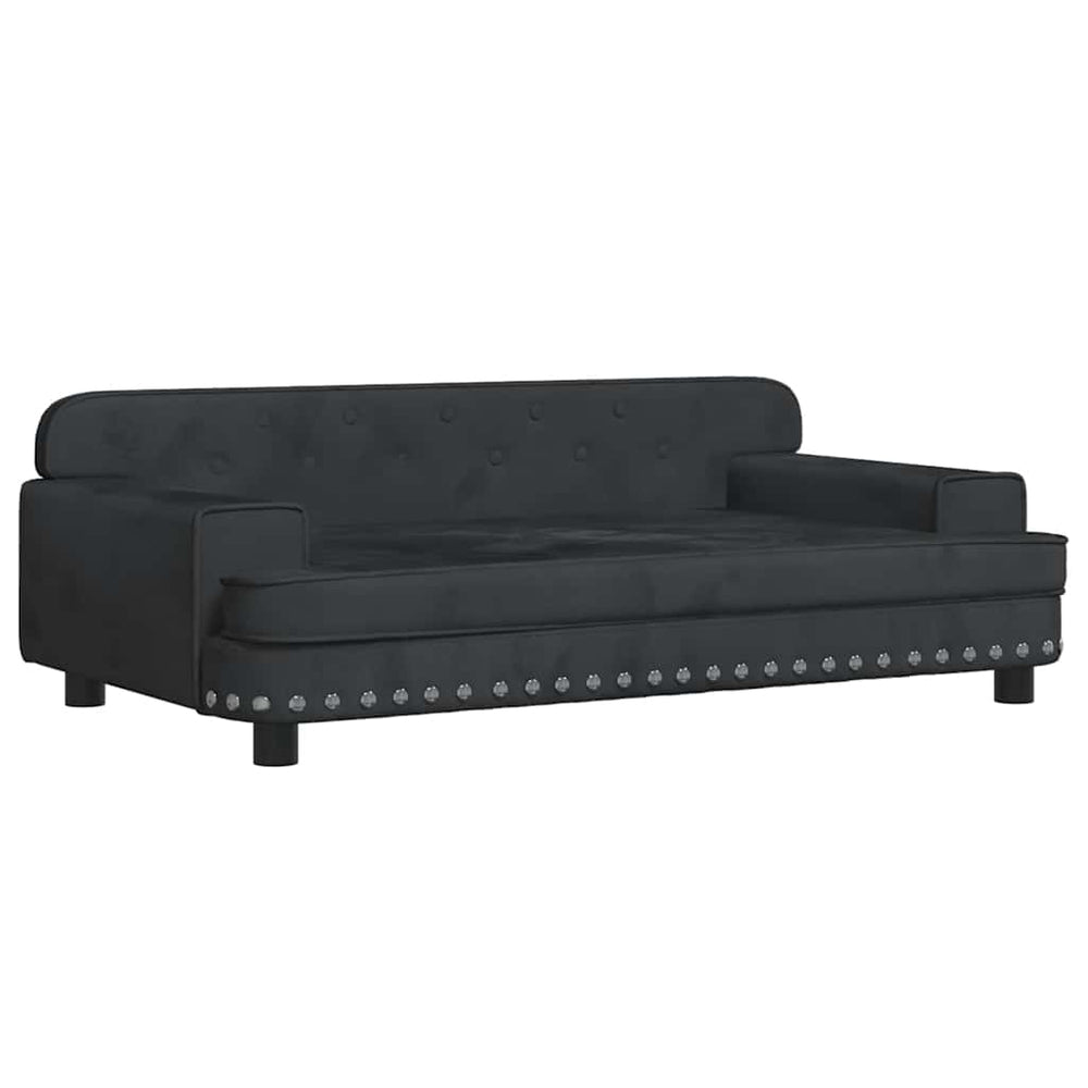 Schwarzes Kindersofa Samt 90x53 cm