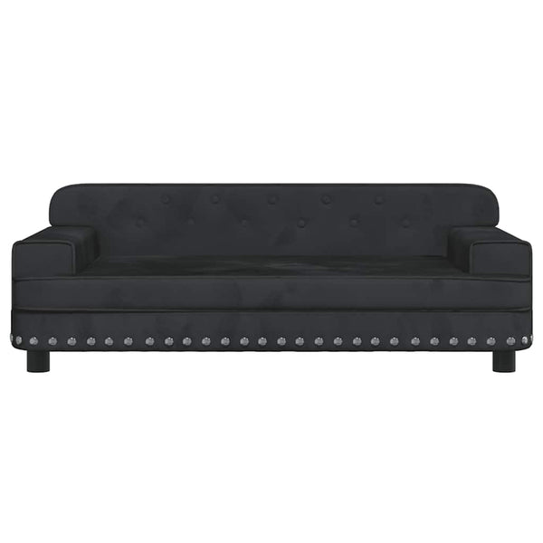 Schwarzes Kindersofa Samt 90x53 cm