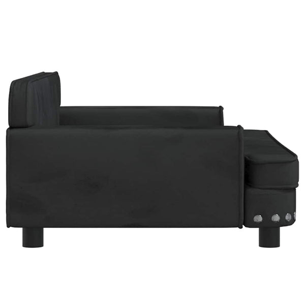 Schwarzes Kindersofa Samt 90x53 cm