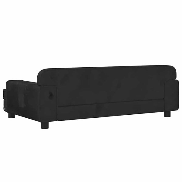 Schwarzes Kindersofa Samt 90x53 cm