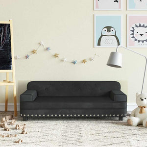 Schwarzes Kindersofa Samt 90x53 cm