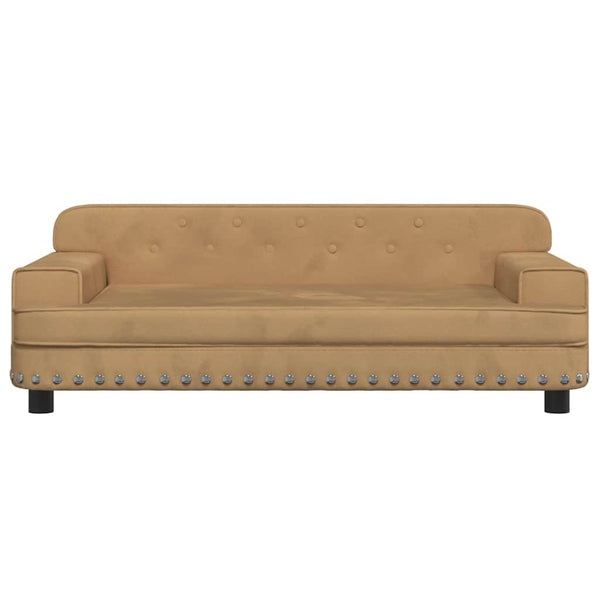 Kinder Sofa Braun Samt 90 cm