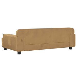 Kinder Sofa Braun Samt 90 cm