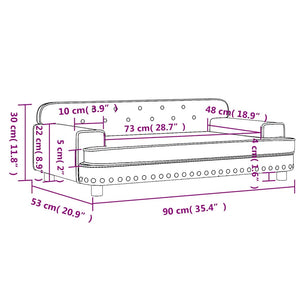 Kinder Sofa Braun Samt 90 cm