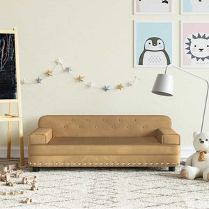 Kinder Sofa Braun Samt 90 cm