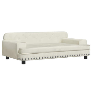 Creme Kindersofa Samt, 90cm