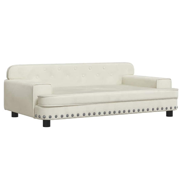Creme Kindersofa Samt, 90cm