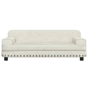 Creme Kindersofa Samt, 90cm