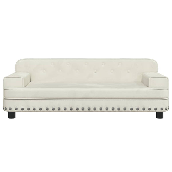 Creme Kindersofa Samt, 90cm