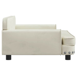 Creme Kindersofa Samt, 90cm