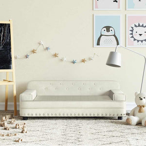 Creme Kindersofa Samt, 90cm