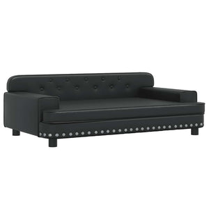 Schwarzes Kindersofa aus Kunstleder, 90cm
