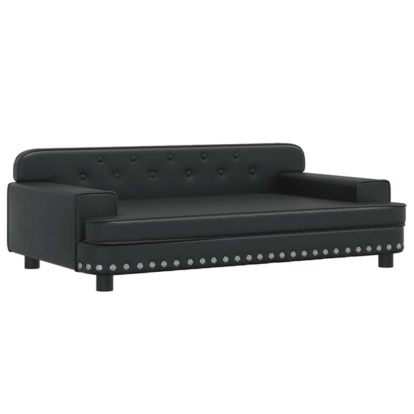 Schwarzes Kindersofa aus Kunstleder, 90cm