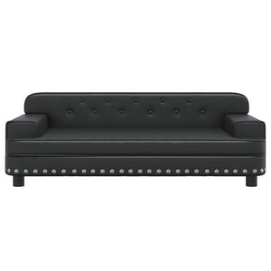 Schwarzes Kindersofa aus Kunstleder, 90cm