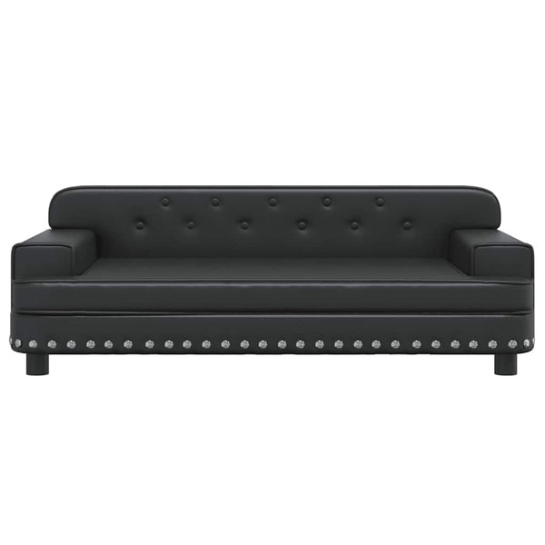 Schwarzes Kindersofa aus Kunstleder, 90cm