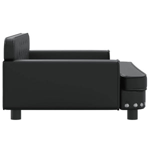 Schwarzes Kindersofa aus Kunstleder, 90cm