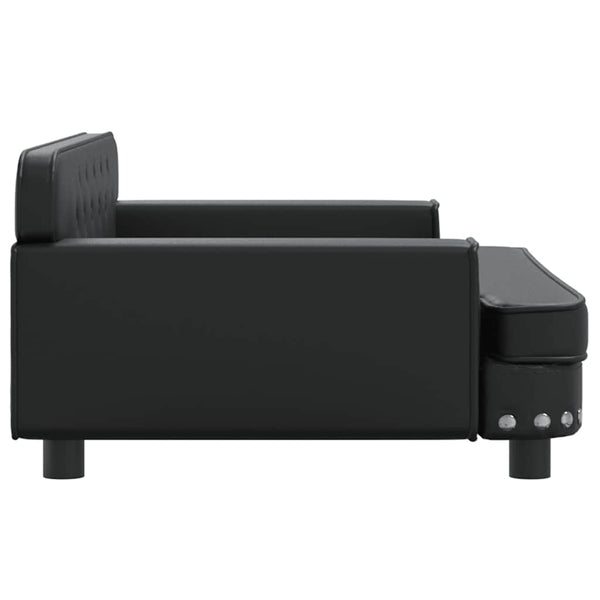 Schwarzes Kindersofa aus Kunstleder, 90cm
