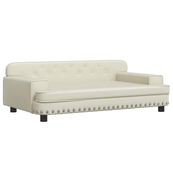 Kindersofa Creme Kunstleder 90cm