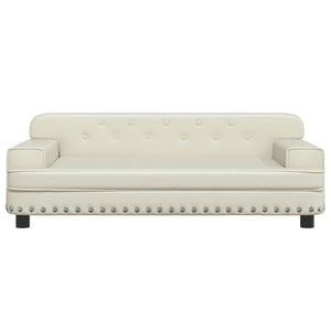 Kindersofa Creme Kunstleder 90cm