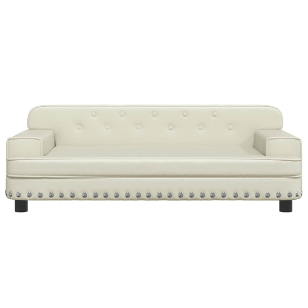 Kindersofa Creme Kunstleder 90cm