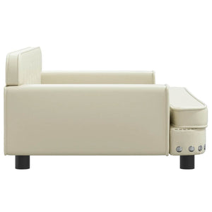 Kindersofa Creme Kunstleder 90cm
