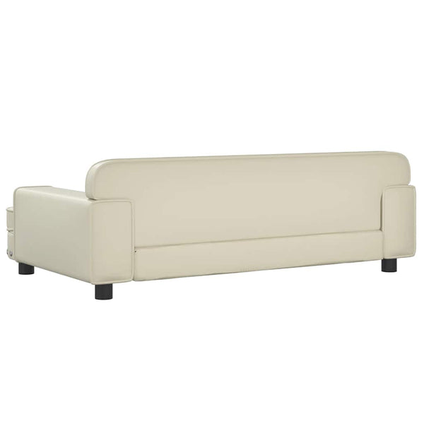 Kindersofa Creme Kunstleder 90cm