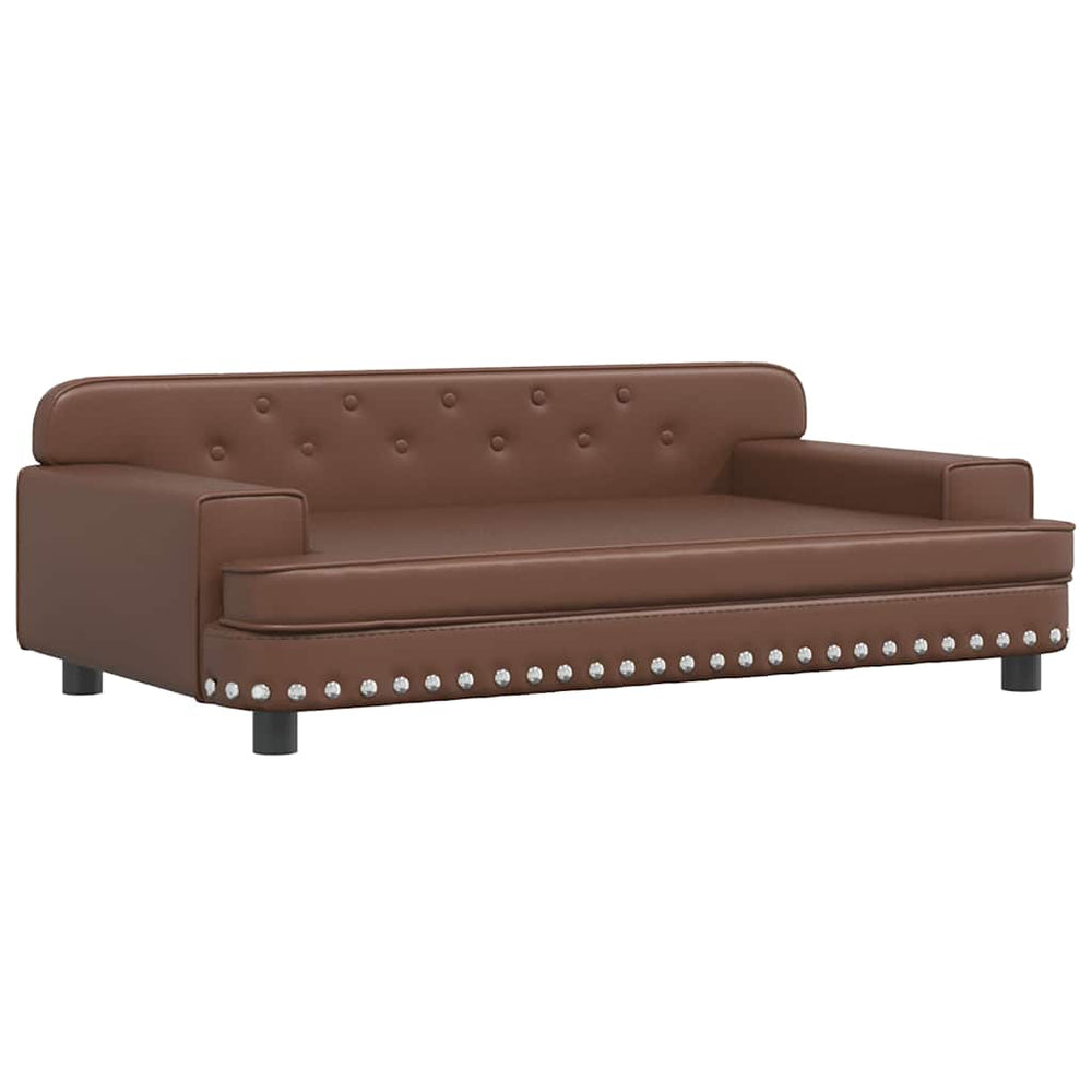 Kindersofa Braun Kunstleder 90 cm