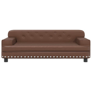 Kindersofa Braun Kunstleder 90 cm