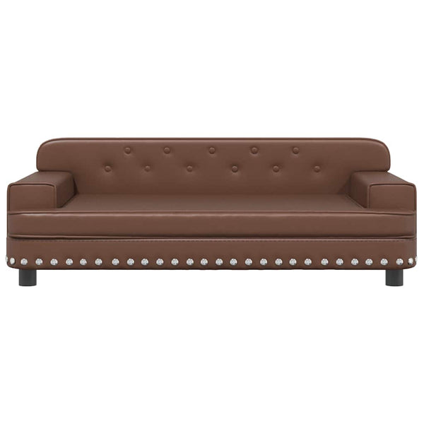 Kindersofa Braun Kunstleder 90 cm