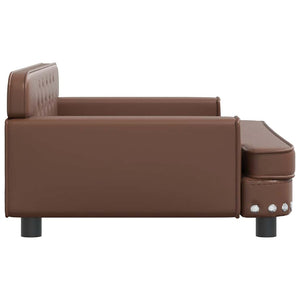 Kindersofa Braun Kunstleder 90 cm
