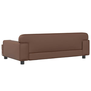 Kindersofa Braun Kunstleder 90 cm