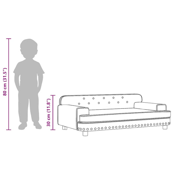 Kindersofa Braun Kunstleder 90 cm