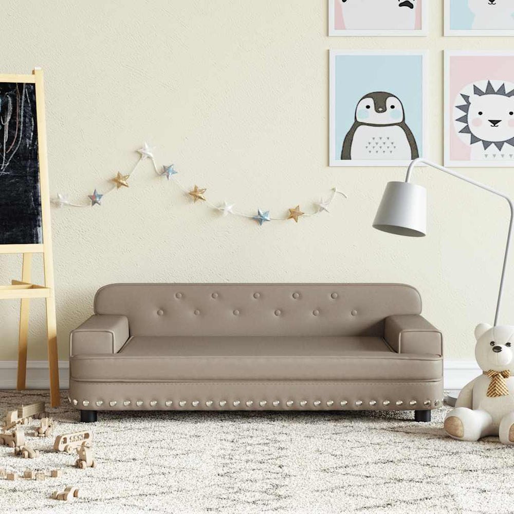 Kindersofa Cappuccino Kunstleder 90 cm