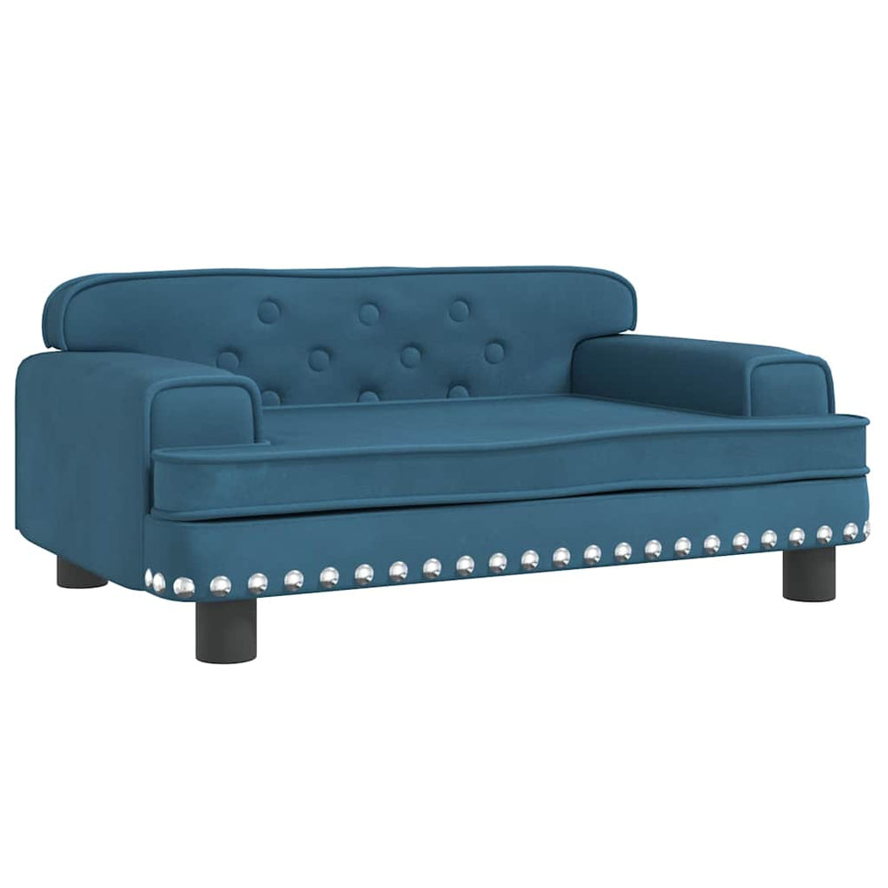 Blaues Kindersofa Samt 70x45x30 cm