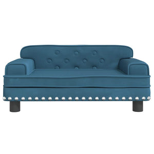 Blaues Kindersofa Samt 70x45x30 cm