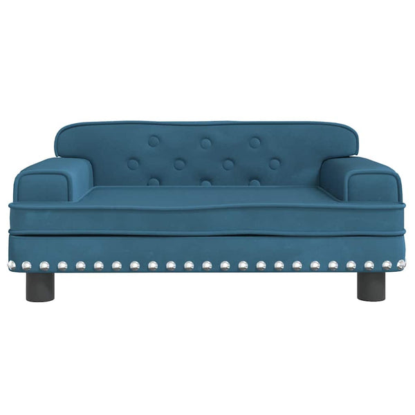Blaues Kindersofa Samt 70x45x30 cm