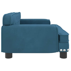 Blaues Kindersofa Samt 70x45x30 cm