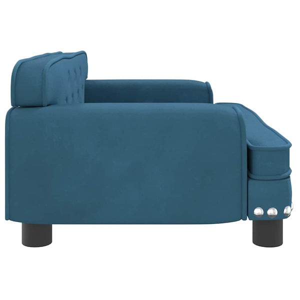 Blaues Kindersofa Samt 70x45x30 cm
