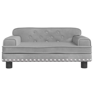 Kindersofa Hellgrau Samt 70x45x30 cm