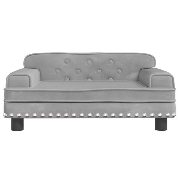 Kindersofa Hellgrau Samt 70x45x30 cm